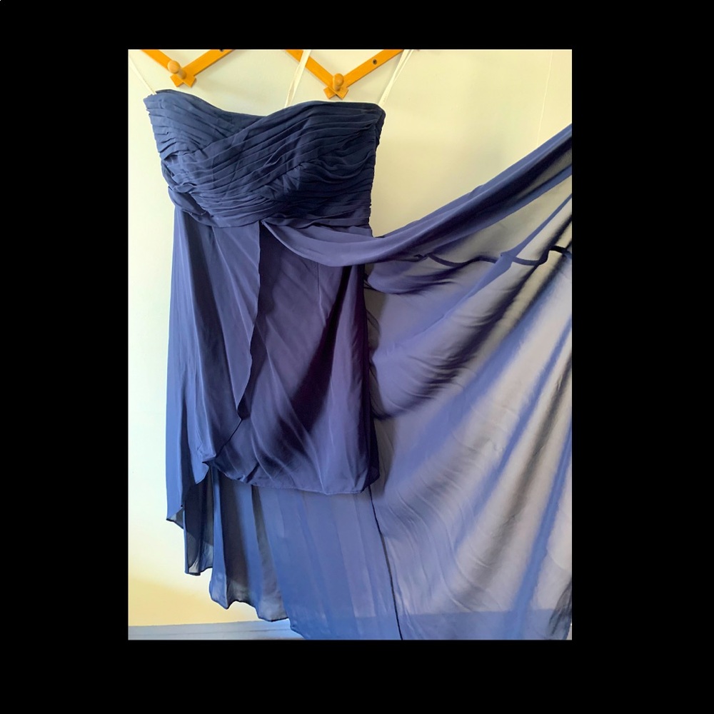 David’s Bridal Navy strapless dress